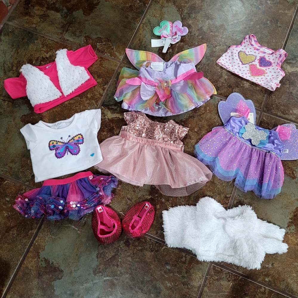 Build A Bear clothes lot.